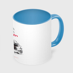 Кружка 3D Ситроен спорт - эскиз, цвет: 3D-белый + небесно-голубой