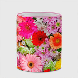 Кружка 3D Colorful chrysanthemums, цвет: 3D-розовый кант — фото 2
