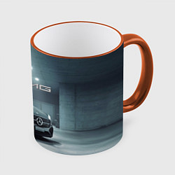 Кружка 3D Mercedes AMG - Motorsport, цвет: 3D-оранжевый кант