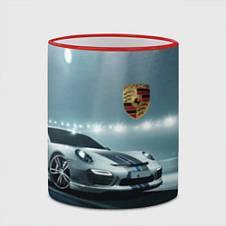 Кружка 3D Porsche - racing route - motorsport, цвет: 3D-красный кант — фото 2