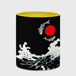 Кружка 3D Волны и рыбки, цвет: 3D-белый + желтый — фото 2