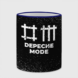 Кружка 3D Depeche Mode с потертостями на темном фоне, цвет: 3D-синий кант — фото 2