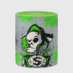 Кружка 3D Slipknot скелет green, цвет: 3D-белый + светло-зеленый — фото 2