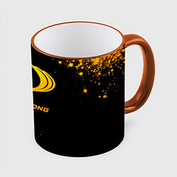 Кружка 3D SsangYong - gold gradient, цвет: 3D-оранжевый кант
