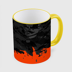 Кружка 3D Black & Orange, цвет: 3D-желтый кант