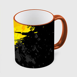 Кружка 3D Black and yellow, цвет: 3D-оранжевый кант