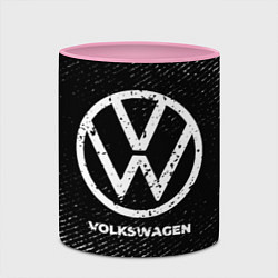 Кружка 3D Volkswagen с потертостями на темном фоне, цвет: 3D-белый + розовый — фото 2