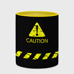 Кружка 3D CAUTION - Осторожно опасность, цвет: 3D-белый + желтый — фото 2