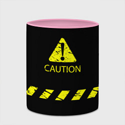 Кружка 3D CAUTION - Осторожно опасность, цвет: 3D-белый + розовый — фото 2