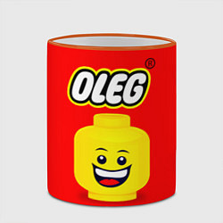Кружка 3D Олег Lego, цвет: 3D-оранжевый кант — фото 2