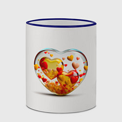 Кружка 3D Влюблённые сердца - сувенир, цвет: 3D-синий кант — фото 2