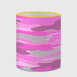 Кружка 3D Милитари детский девчачий розовый, цвет: 3D-желтый кант — фото 2