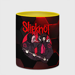 Кружка 3D Slipknot art black, цвет: 3D-белый + желтый — фото 2