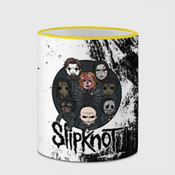 Кружка 3D Slipknot black and white, цвет: 3D-желтый кант — фото 2