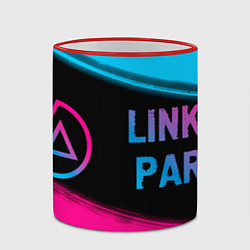Кружка 3D Linkin Park - neon gradient: надпись и символ, цвет: 3D-красный кант — фото 2