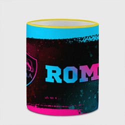 Кружка 3D Roma - neon gradient: надпись и символ, цвет: 3D-желтый кант — фото 2