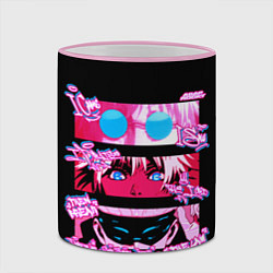 Кружка 3D Взгляды Сатору Годжо - Магическая битва, цвет: 3D-розовый кант — фото 2