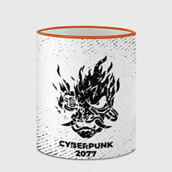 Кружка 3D Cyberpunk 2077 с потертостями на светлом фоне, цвет: 3D-оранжевый кант — фото 2