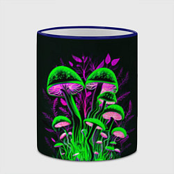 Кружка 3D Фантастические кислотные грибы, цвет: 3D-синий кант — фото 2