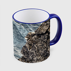 Кружка 3D Море и гора, цвет: 3D-синий кант