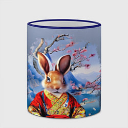 Кружка 3D Кролик в китайском халате, цвет: 3D-синий кант — фото 2