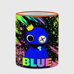 Кружка 3D Rainbow Friends - Blue, цвет: 3D-оранжевый кант — фото 2