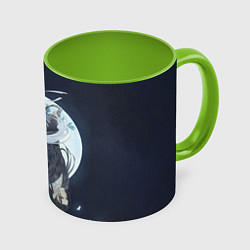 Кружка 3D Ванцзи Усянь и Луна - Магистр дьявольского культа, цвет: 3D-белый + светло-зеленый