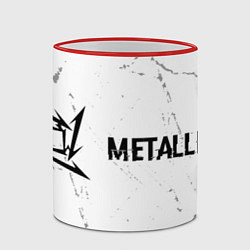 Кружка 3D Metallica glitch на светлом фоне: надпись и символ, цвет: 3D-красный кант — фото 2