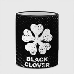 Кружка 3D Black Clover с потертостями на темном фоне, цвет: 3D-черный кант — фото 2