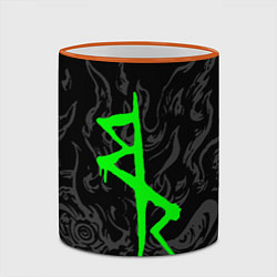 Кружка 3D Логотип Cyberpunk: Edgerunners - Дэвид, цвет: 3D-оранжевый кант — фото 2