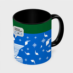 Кружка 3D Скрепка Microsoft, цвет: 3D-белый + черный