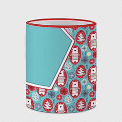 Кружка 3D Новогодние мишки, цвет: 3D-красный кант — фото 2