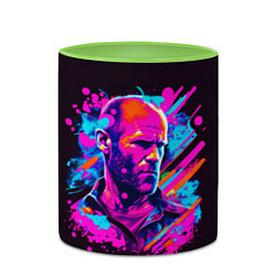 Кружка 3D Jason Statham - pop art, цвет: 3D-белый + светло-зеленый — фото 2