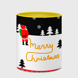 Кружка 3D Merry christmas - Санта Клаус, цвет: 3D-белый + желтый — фото 2