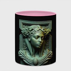 Кружка 3D Нейросеть - барельеф античной девушки, цвет: 3D-белый + розовый — фото 2