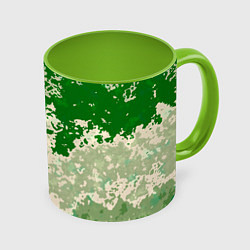 Кружка 3D Абстракция в зелёных тонах, цвет: 3D-белый + светло-зеленый