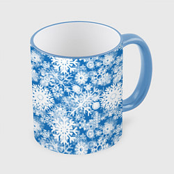 Кружка 3D Снежок, цвет: 3D-небесно-голубой кант