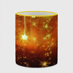 Кружка 3D Золотистае звёзды, цвет: 3D-желтый кант — фото 2