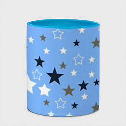 Кружка 3D Звёзды на голубом фоне, цвет: 3D-белый + небесно-голубой — фото 2