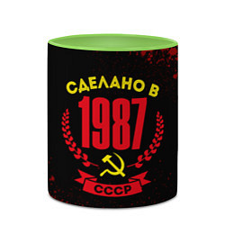 Кружка 3D Сделано в 1987 году в СССР и желтый серп и молот, цвет: 3D-белый + светло-зеленый — фото 2