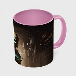 Кружка 3D Айзек Кларк Dead space remake, цвет: 3D-белый + розовый
