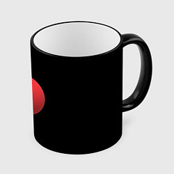Кружка 3D Красный шар на черно-белом фоне с объемным эффекто, цвет: 3D-черный кант