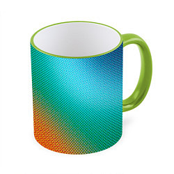 Кружка 3D Полутоновый градиент - текстура, цвет: 3D-светло-зеленый кант