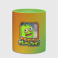 Кружка 3D My Singing Monsters - Зерномех, цвет: 3D-белый + светло-зеленый — фото 2
