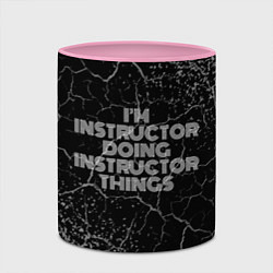Кружка 3D Im instructor doing instructor things: на темном, цвет: 3D-белый + розовый — фото 2