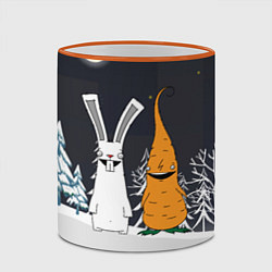 Кружка 3D Заяц и морковка, цвет: 3D-оранжевый кант — фото 2