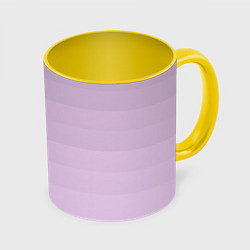 Кружка 3D Монохромный полосатый розовато-сиреневый, цвет: 3D-белый + желтый