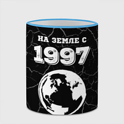 Кружка 3D На Земле с 1997: краска на темном, цвет: 3D-небесно-голубой кант — фото 2