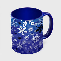 Кружка 3D Сказочный снегопад, цвет: 3D-белый + синий