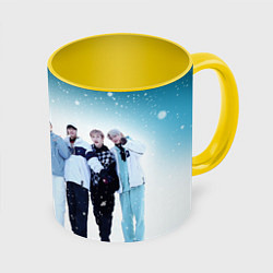 Кружка 3D Stray Kids winter, цвет: 3D-белый + желтый